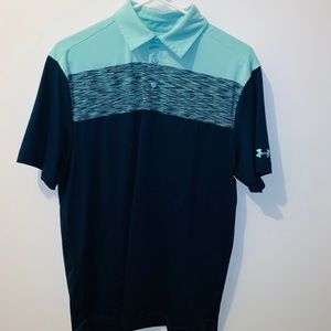 Under Armour color block heatgear golf polo
